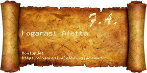 Fogarasi Aletta névjegykártya